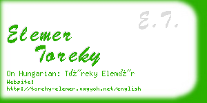 elemer toreky business card